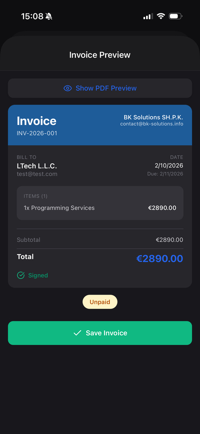 Invoice Preview